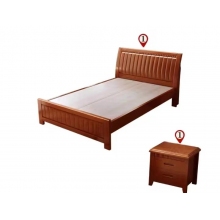 實木床1.2*1.9m(床頭柜+棕墊)